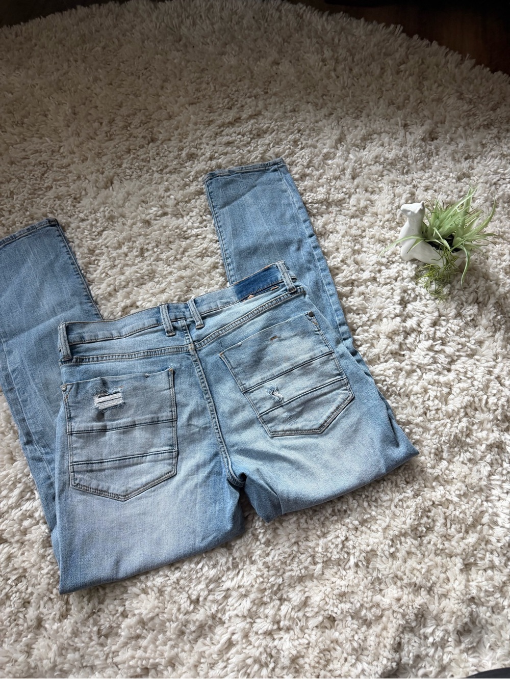 U.S. Polo Assn. Light Blue men’s Skinny Jeans with Distressed Back Pockets